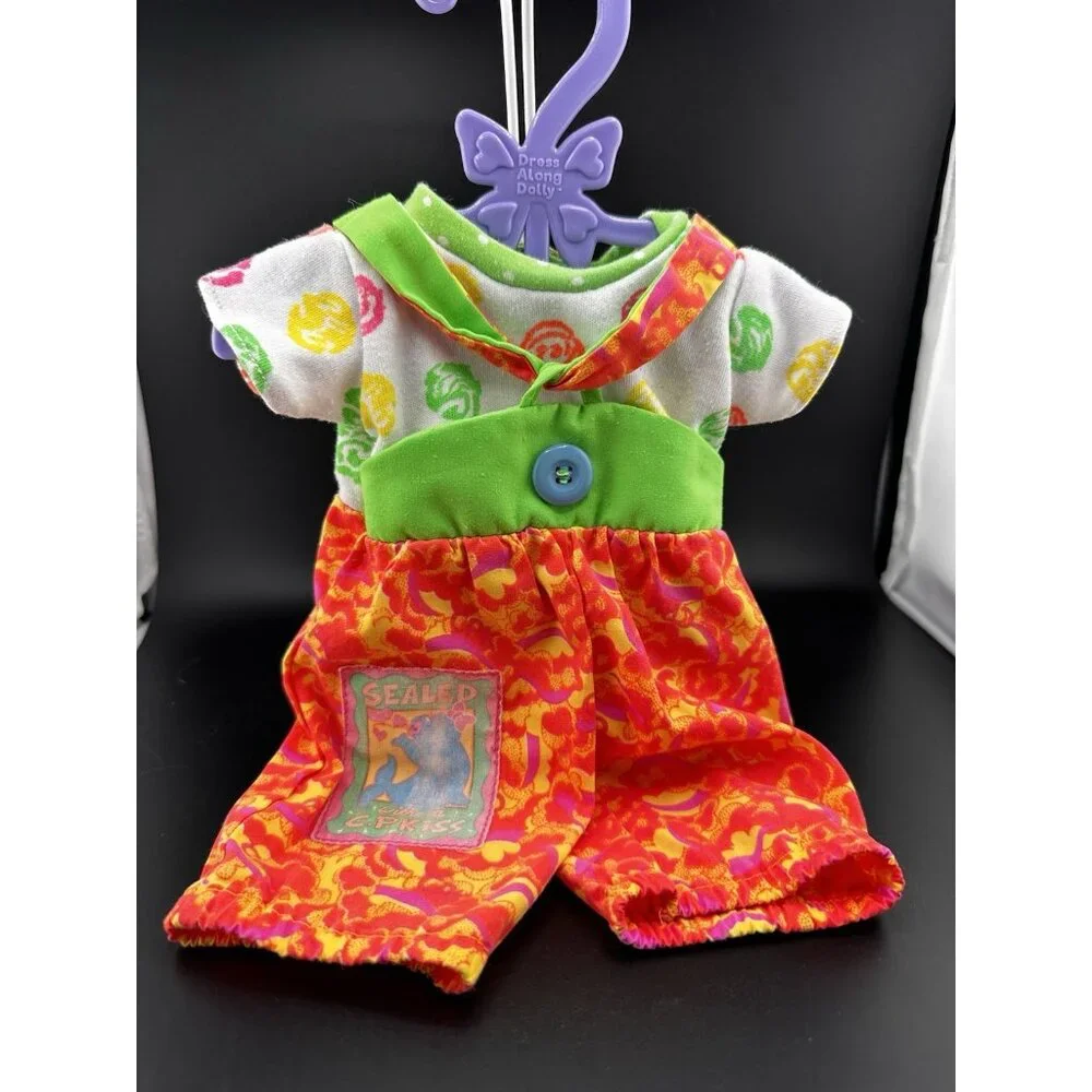 Vtg Cabbage‎ Patch Kissing Kids Doll Bright Color Clothes 1991 Hasbro Romper